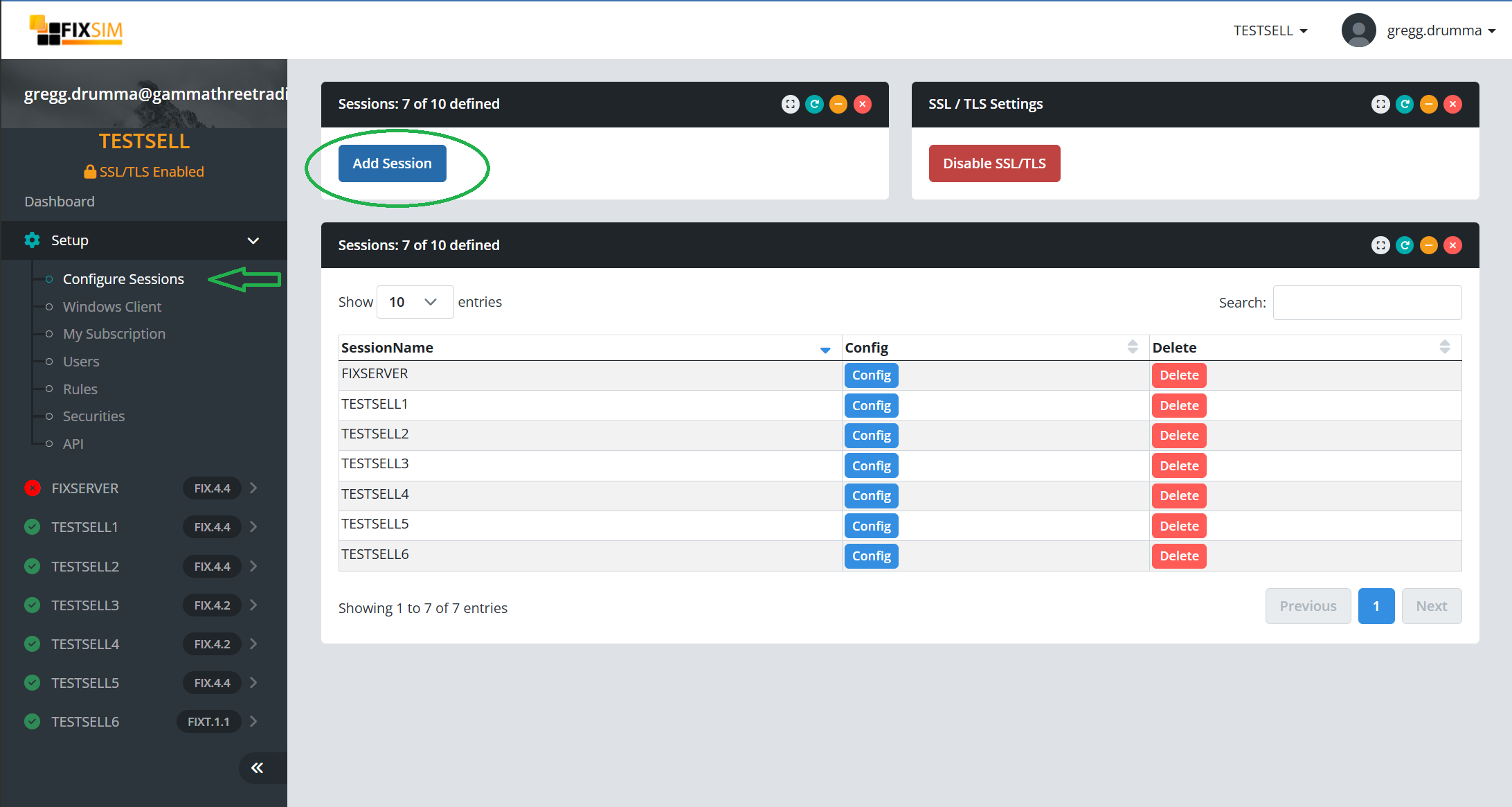 New Session screennshot.