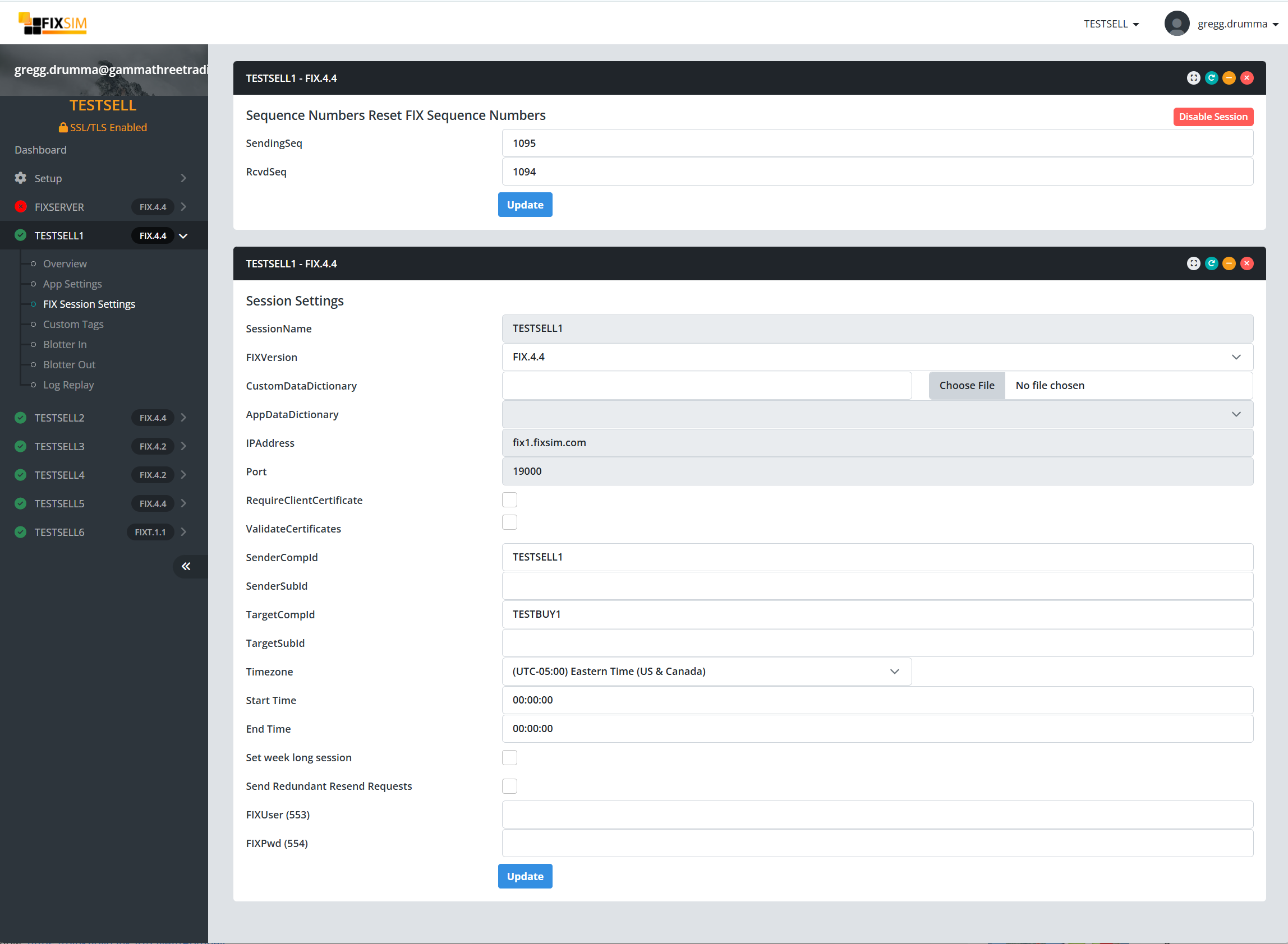 New Session screennshot.