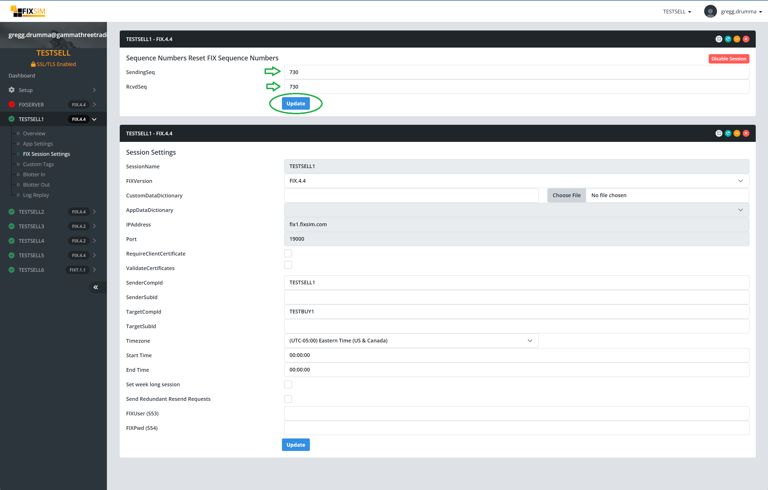 New Session screennshot.