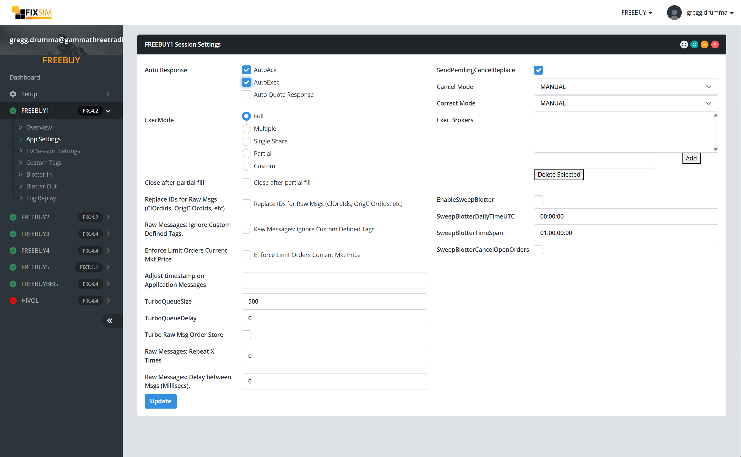 Message live feed view.