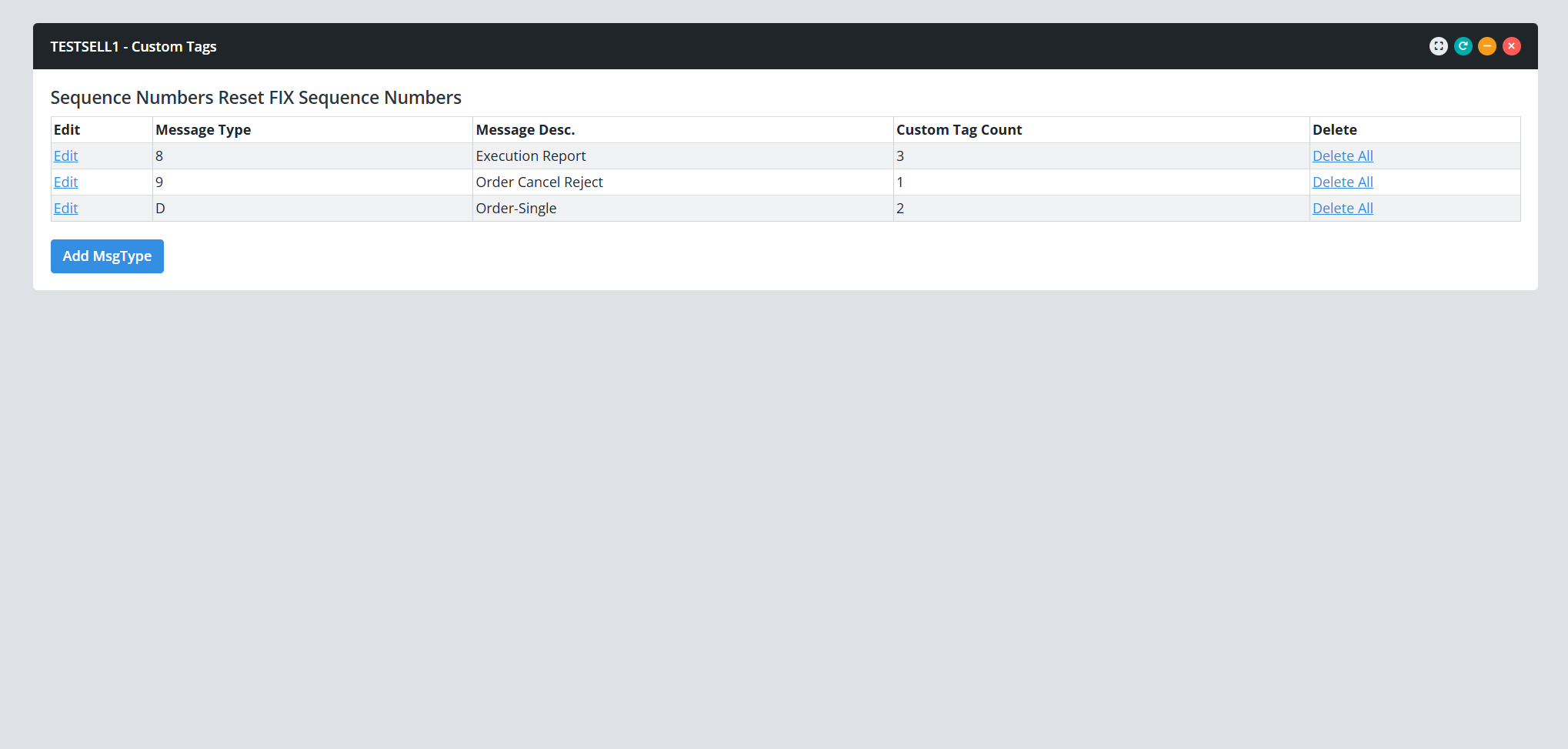 Report FIX custom tags.
