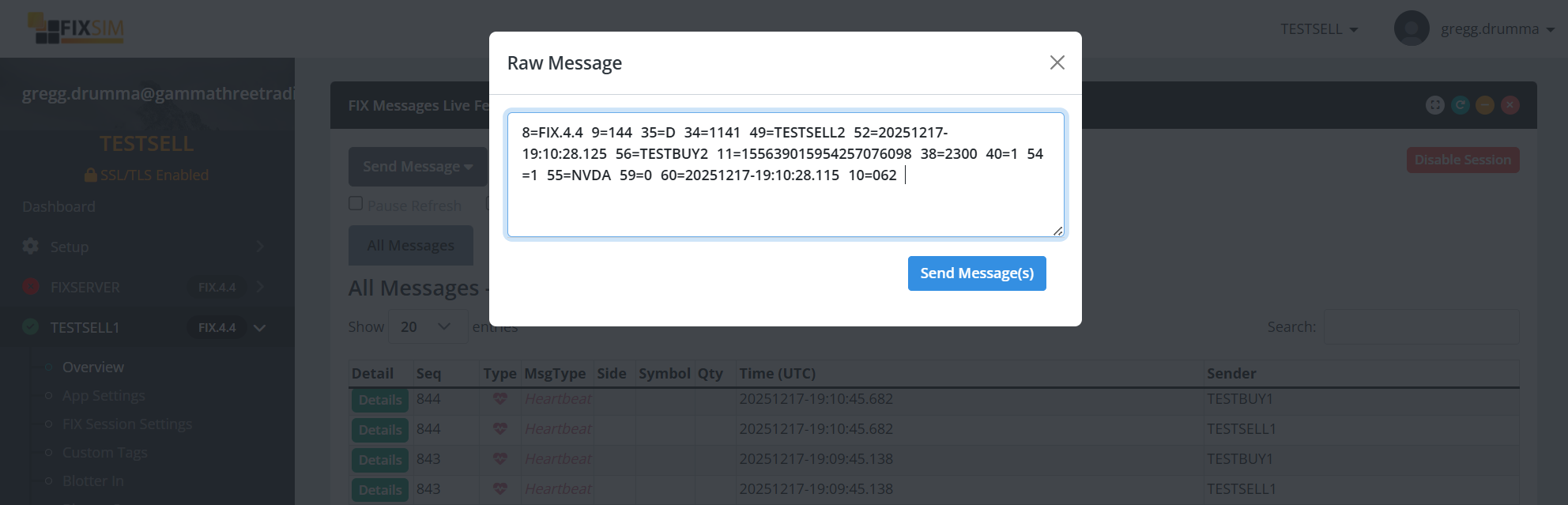 Send Message screenshot